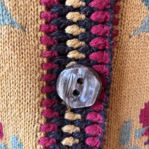 Vintage Sparrow Anthropologie Lambswool "Yellow Brick Road" Duster Cardigan - Picture 8 of 14